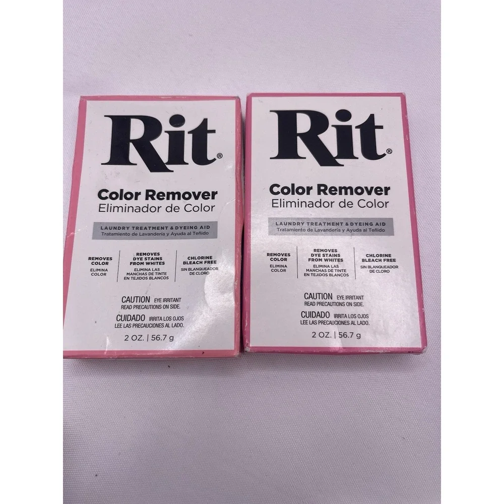 Lot of 2 RIT Color Remover, Laundry Treatment. 2oz, (4oz. T), USA, New-in-Box!
